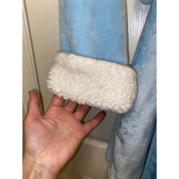 Women's Plush Long Sleeve Blue Robe Size Small Simply Styled Cozy Warm Soft - Picture 4 of 6